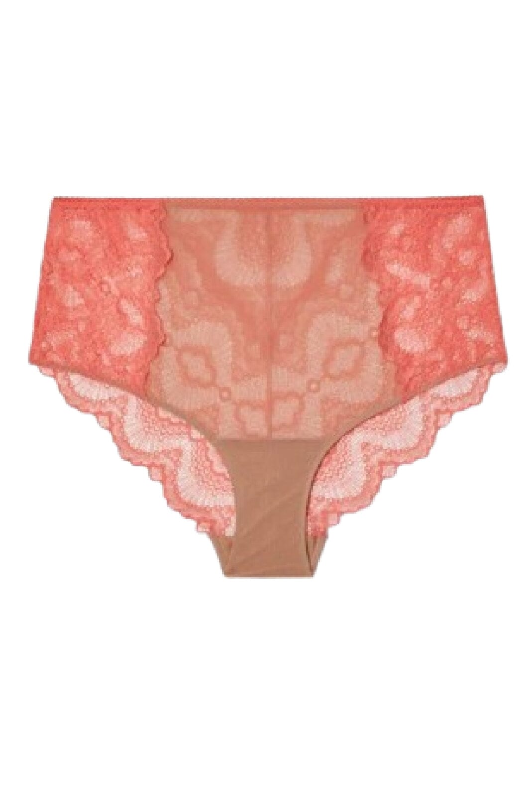 Understatement Underwear Lace Mesh Highwaist Briefs coral sand