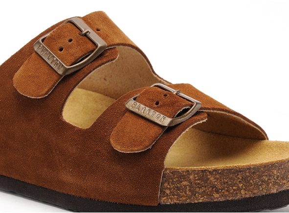 Plakton mules et sabots plats femme cp beta marron