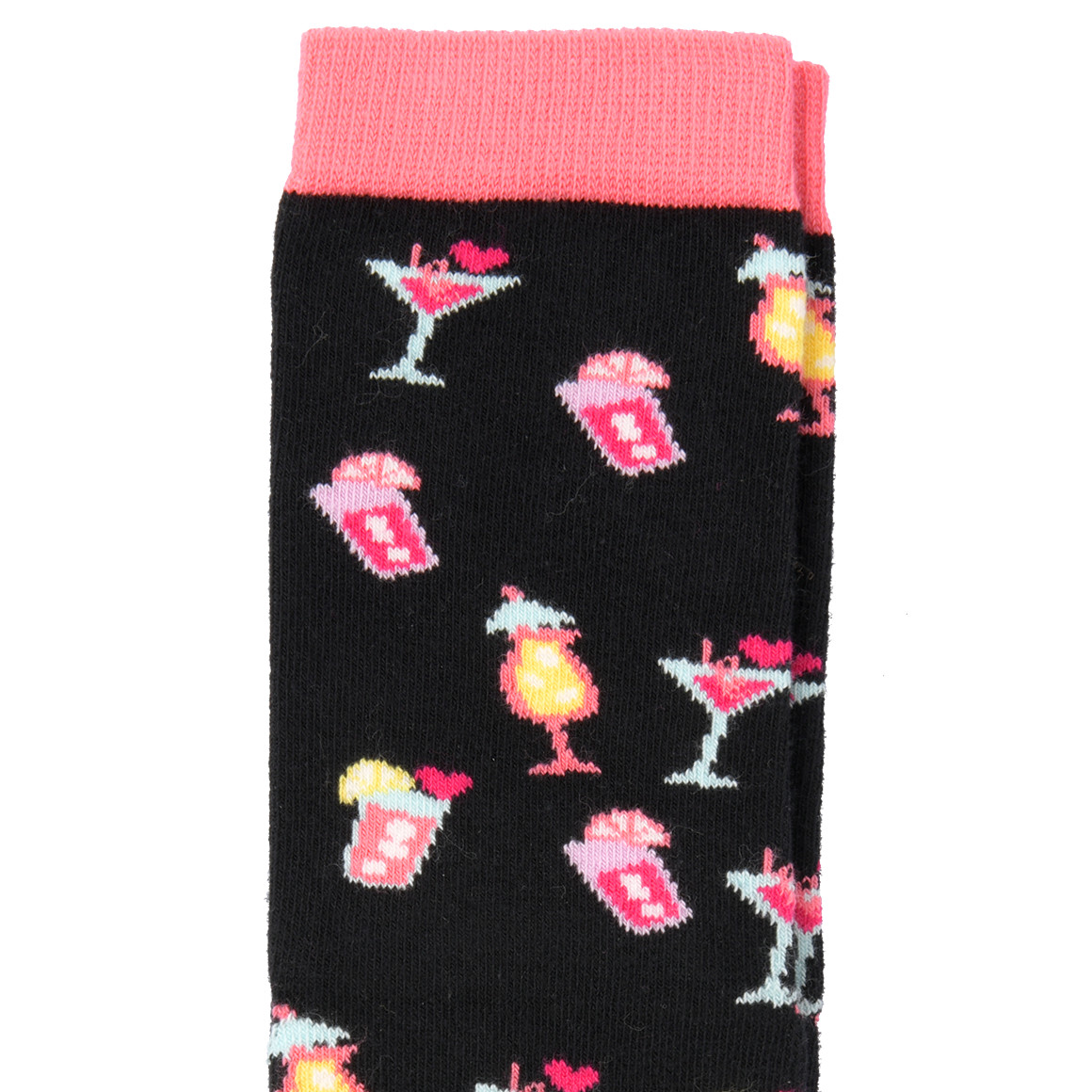 Gina Benotti 1 Paar Damen Socken mit Cocktails allover schwarz