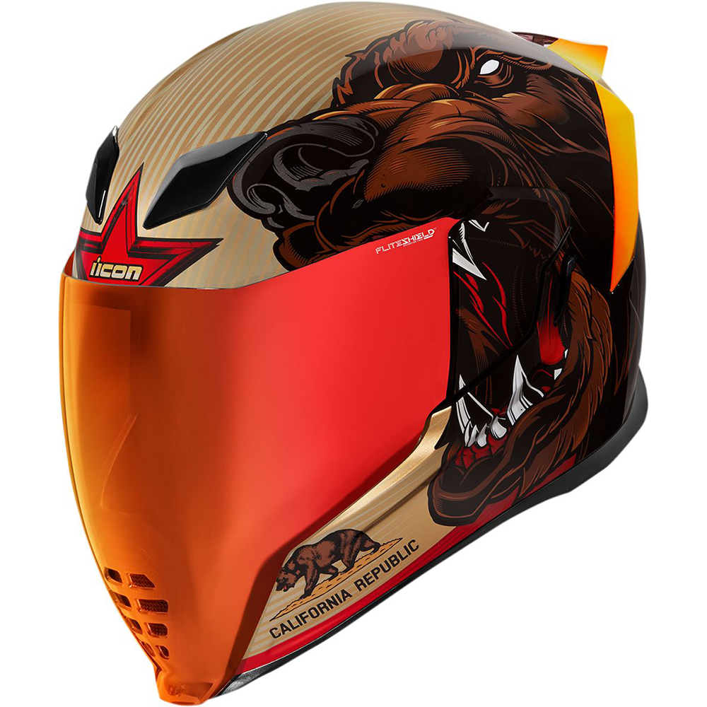 Icon - Casque Airflite Ursa Major™ Marron / Noir / Or / Rouge