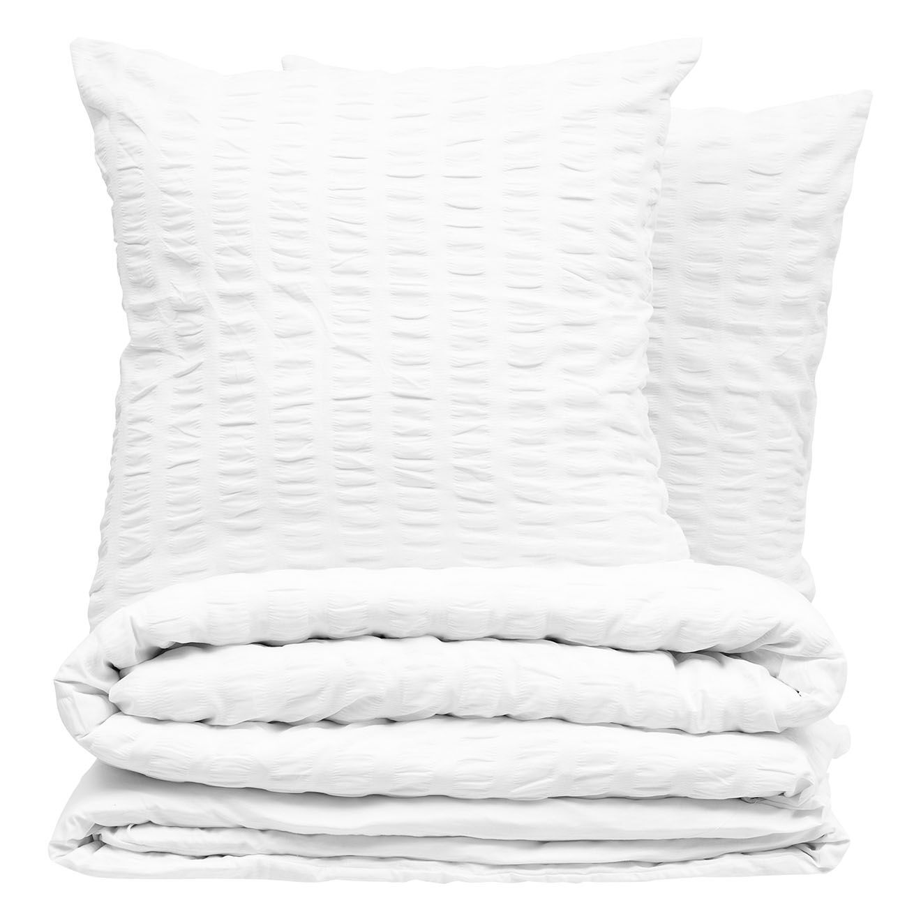Atmosphera Parure housse de couette Irhia blanche