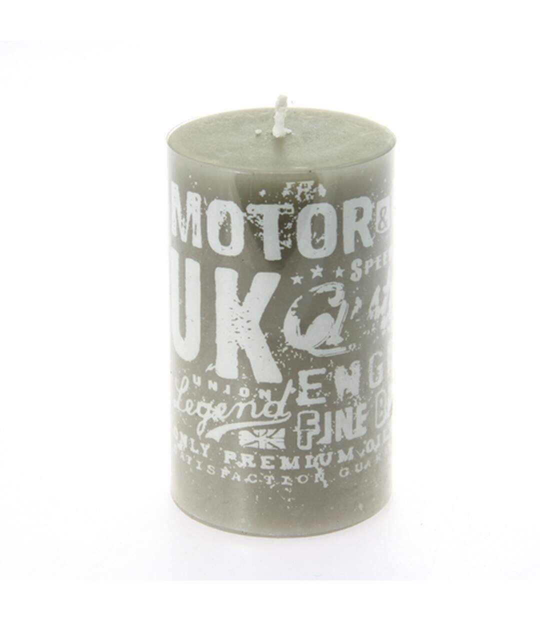 Bougie ronde avec motifs - Taupe