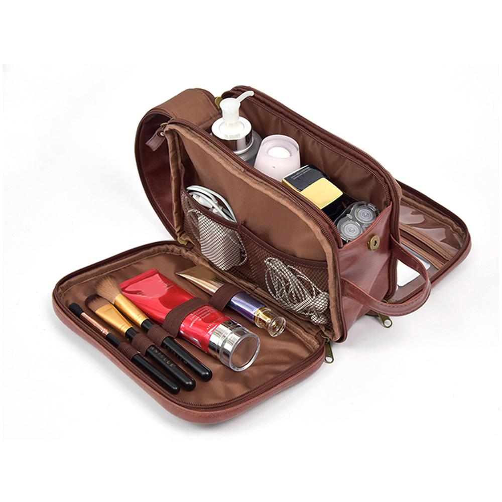 (25x12x19cm) Kosmetik Make Up Tasche Necessaire Organizer Bag - Braun