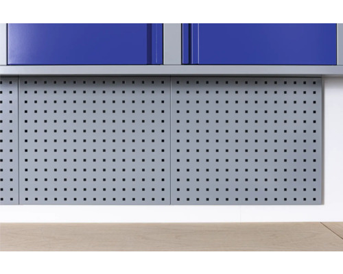 Geperforeerde plaat LW1 4-zijdig industrieel 590 x 550 x 30 mm grijs 22 gaten