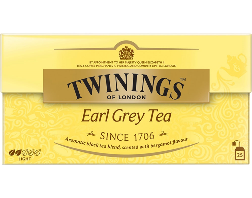 CHÁ TWININGS EARL GREY 50G 25 SAQUETAS