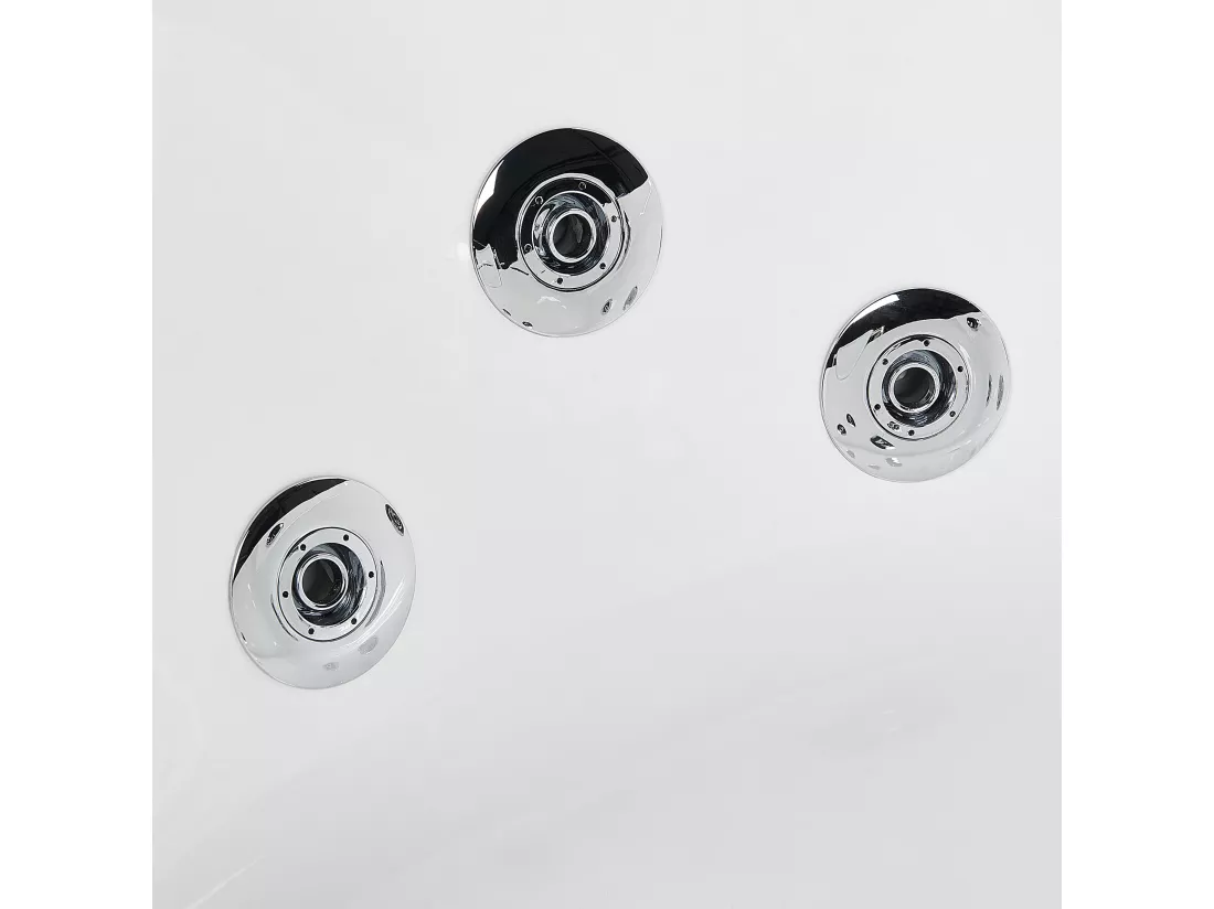 Baignoire balnéo d'angle blanche 150 x 150 cm CANTALLA