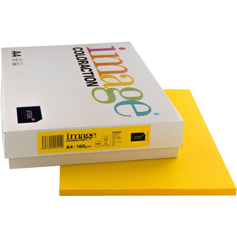 Image Coloraction Papier farbig, A4, 160 g/m², Hawai Intensivgelb