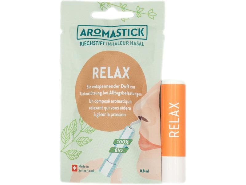 Aromastick Riechstift Relax Bio 0.8 ml Natürlicher Aromastift mit biologischen ätherischen Ölen