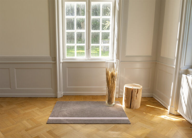 Tica Copenhagen Løber, 130x90 cm, stripe vertical sand/dusty rosa Sand/dusty rosa