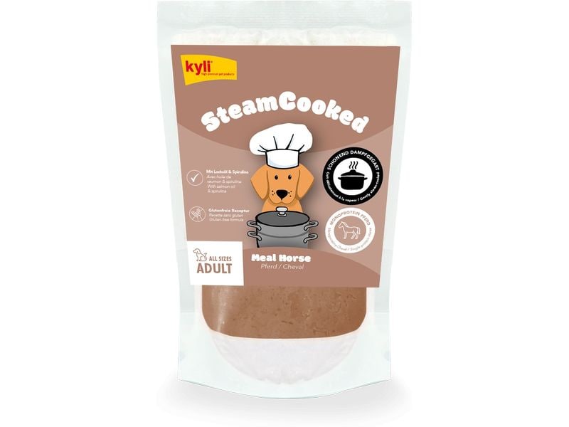 kyli Nassfutter Steamcooked Meal Horse Adult 250g Alleinfuttermittel für ausgewachsene Hunde