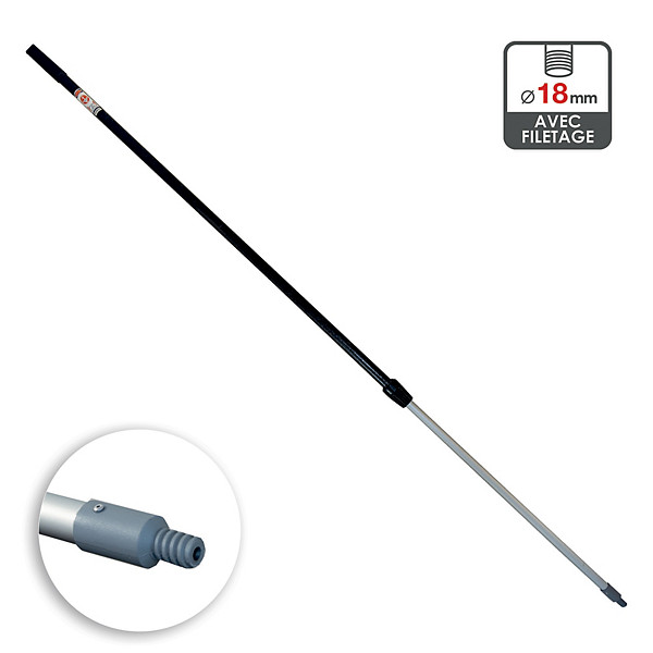 Manche en fibre de verre télèscopique Abel Auto 2 x 1m50