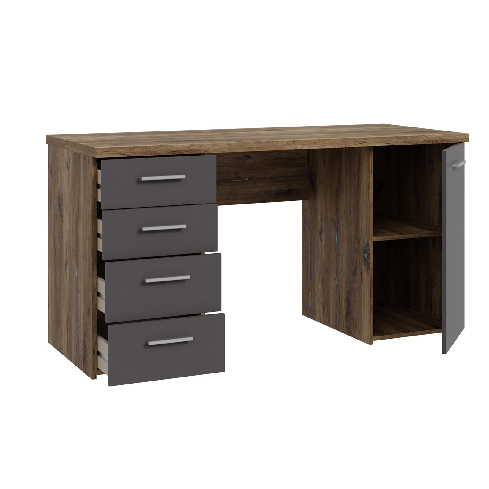 Schreibtisch - Eiche-grau - 145 cm breit