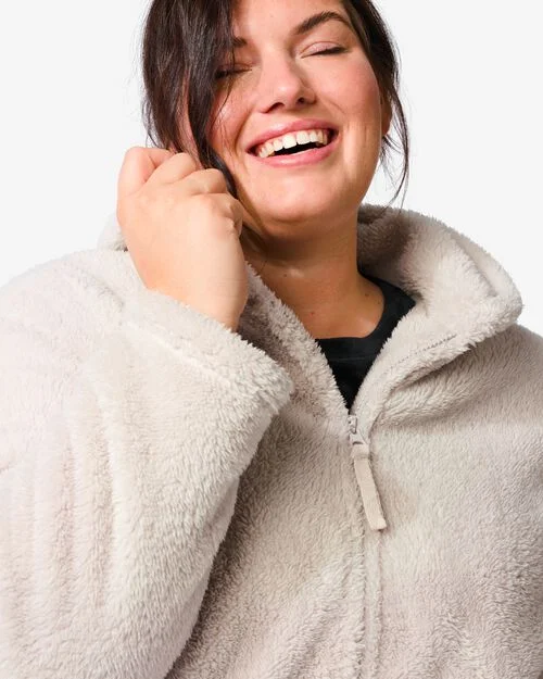 gilet lounge à capuche femme beige