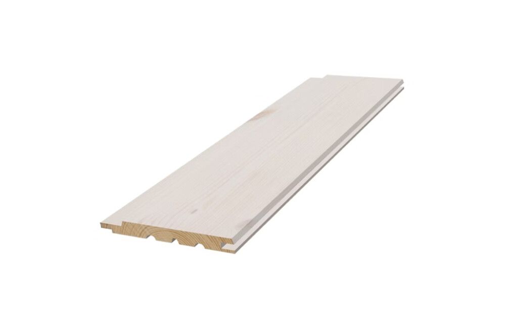 SKRÅPANEL MOELVEN FURU 13X120MM SKYGGE F/G BEHANDLET HVIT