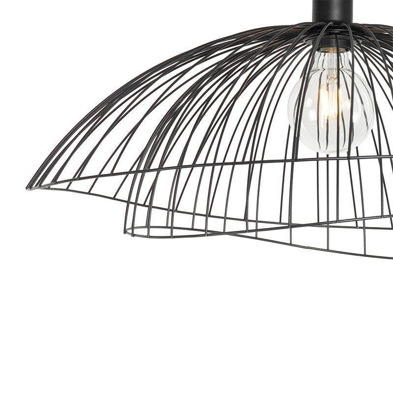 Design plafondlamp zwart met dubbel kap 66cm - Pua