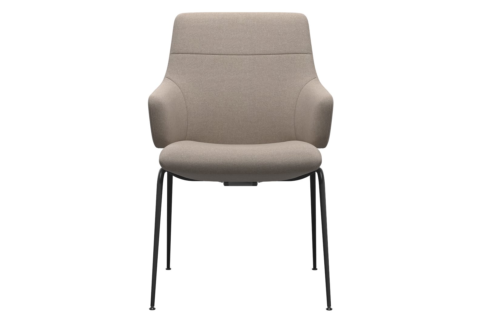 Chilli spisestol Tekstil Tulip Light Beige, large sete med sort understell