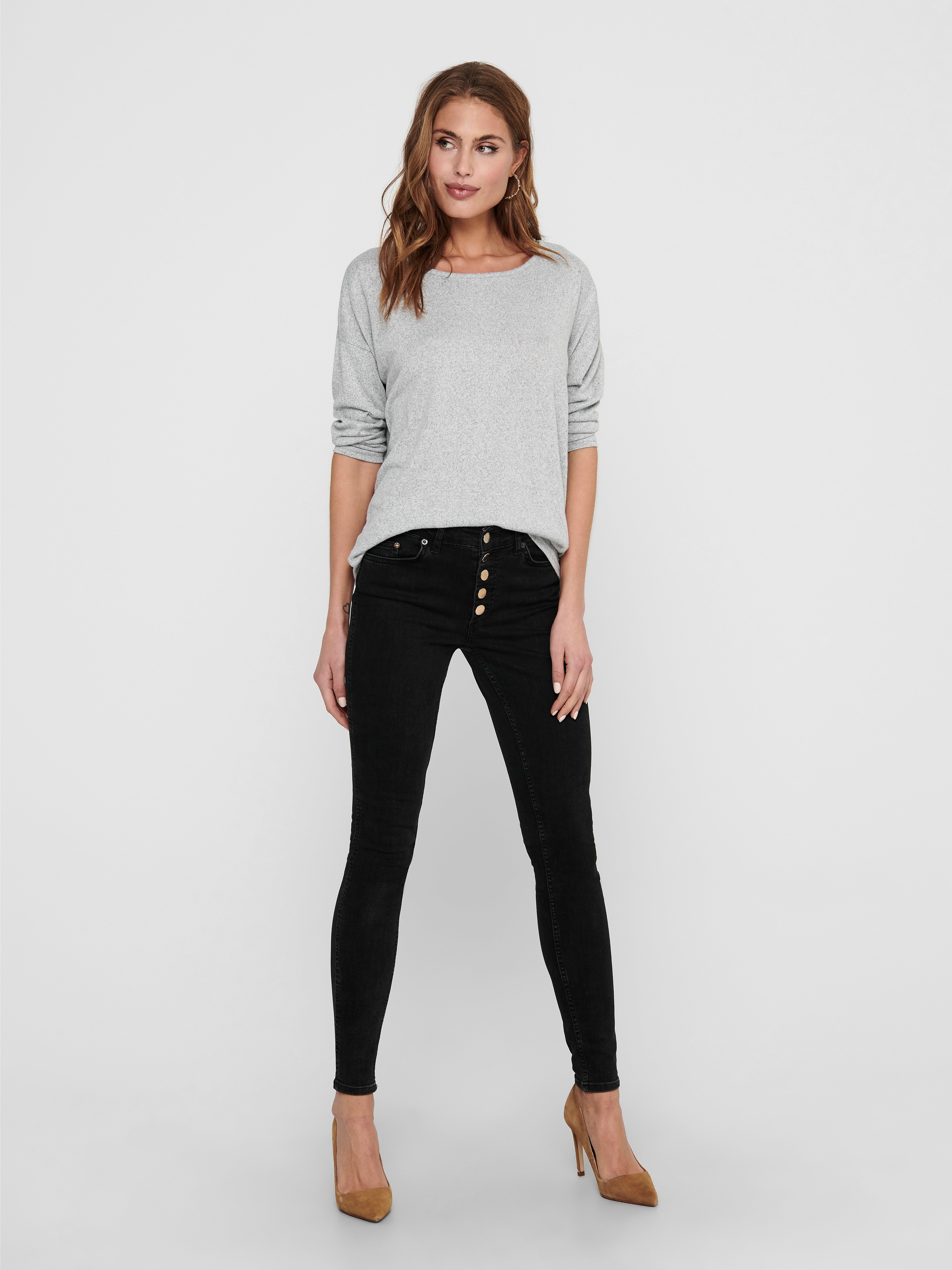 ONLELCOS Top Light Grey Melange