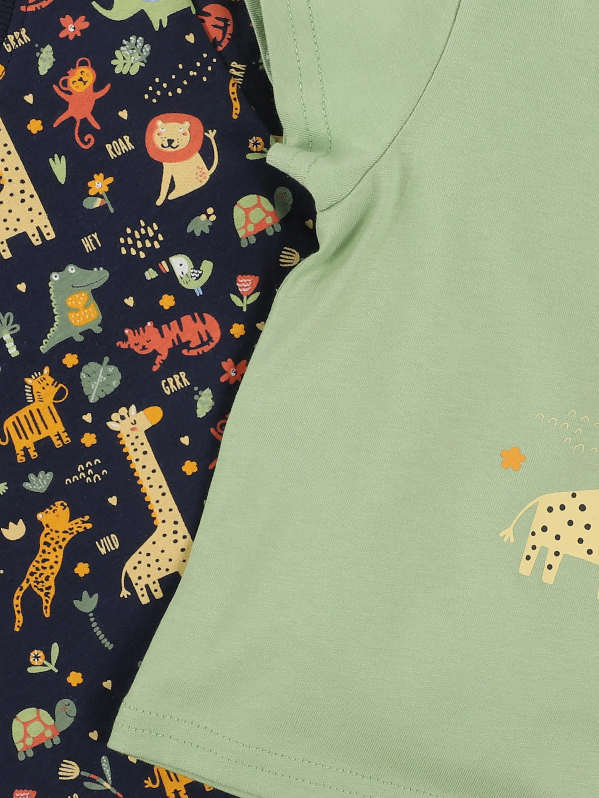 Baby Jungen 2er Pack T-Shirts im Dschungellook