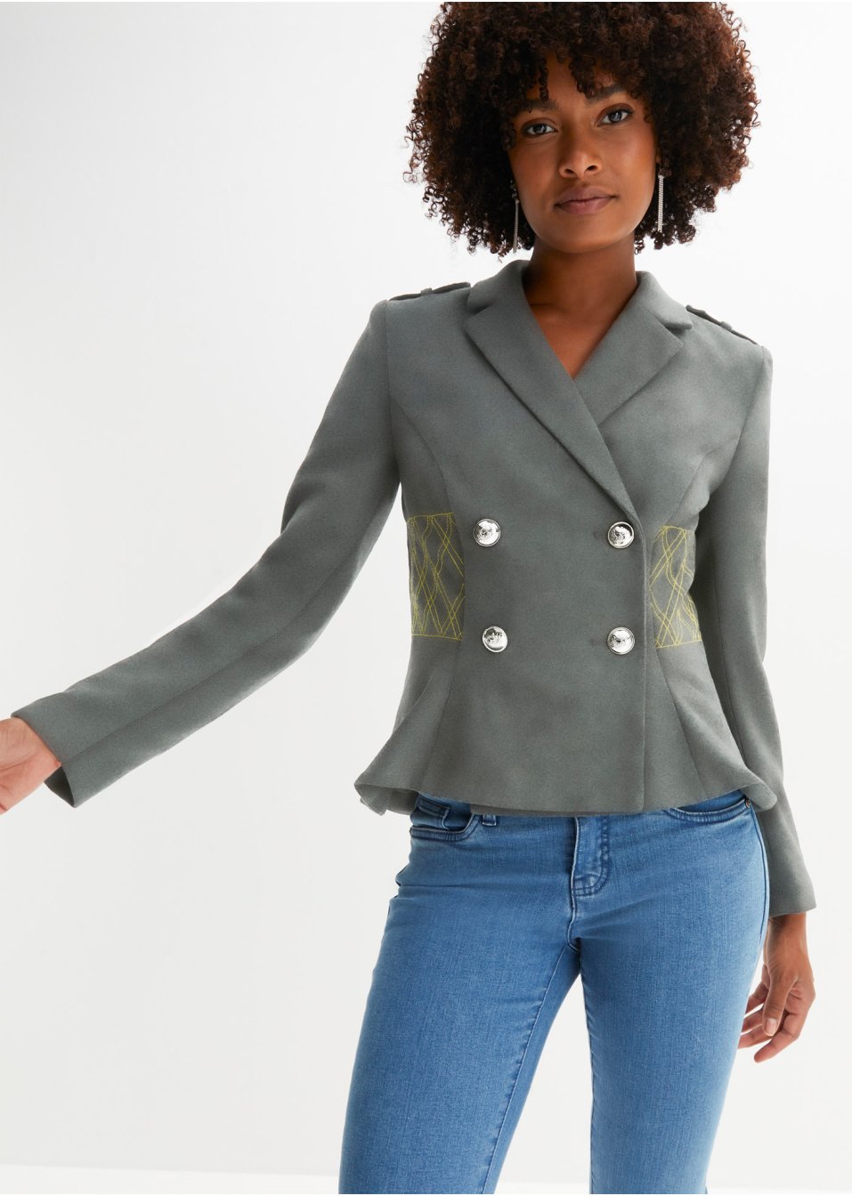 Veste courte avec boutons dorés