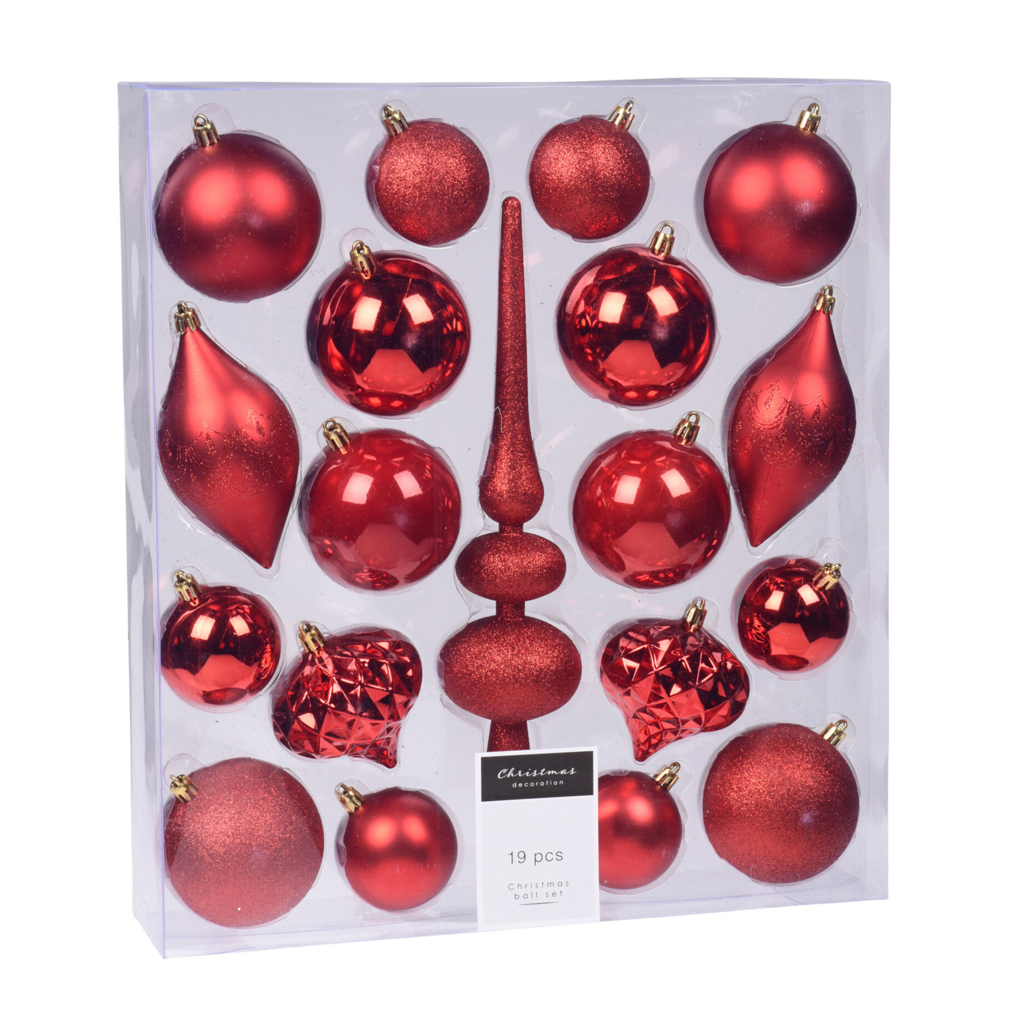 Weihnachtskugeln 19-teilig rot