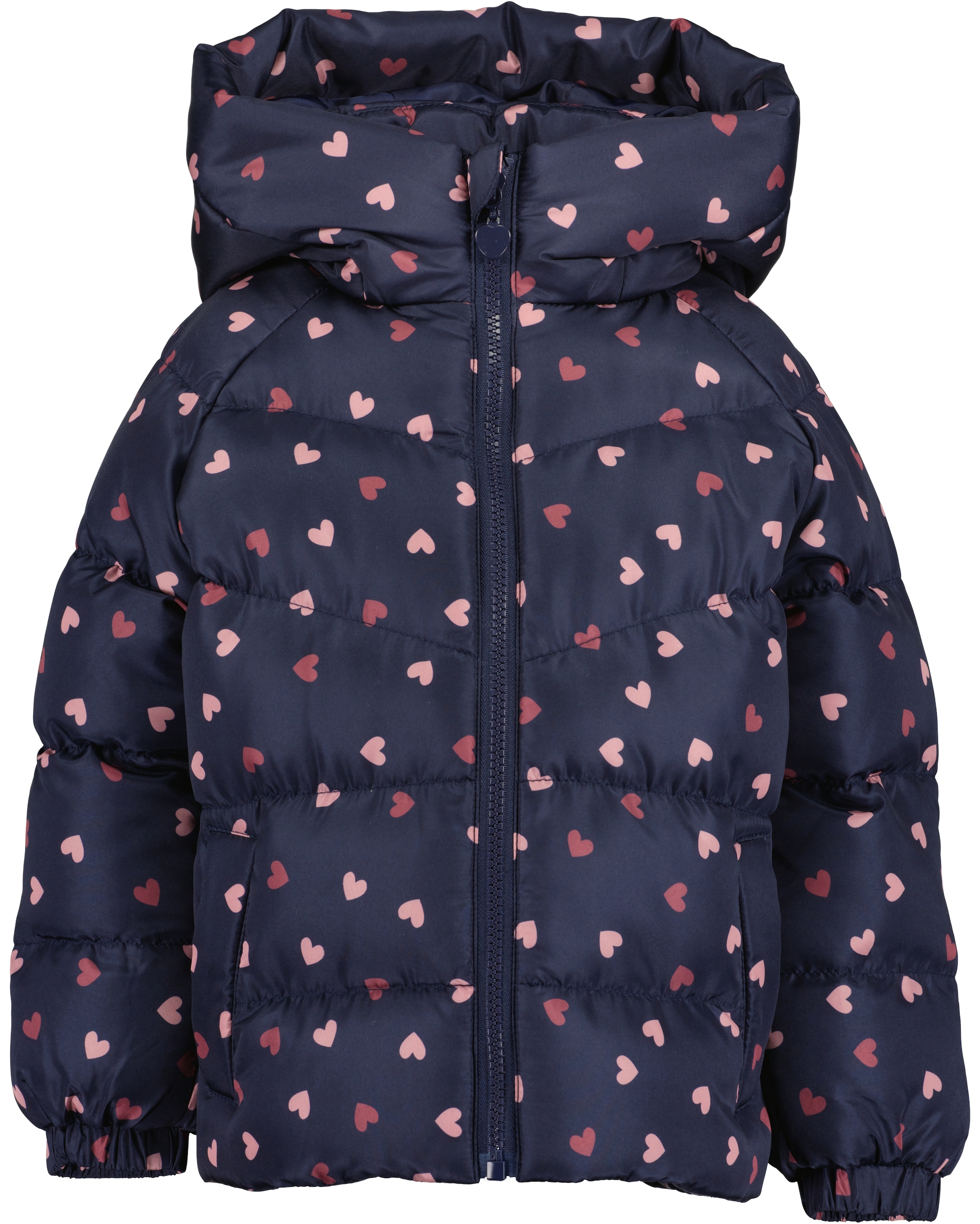 Blue Seven Steppjacke mit Kapuze im süssen Herzen-Alloverprint