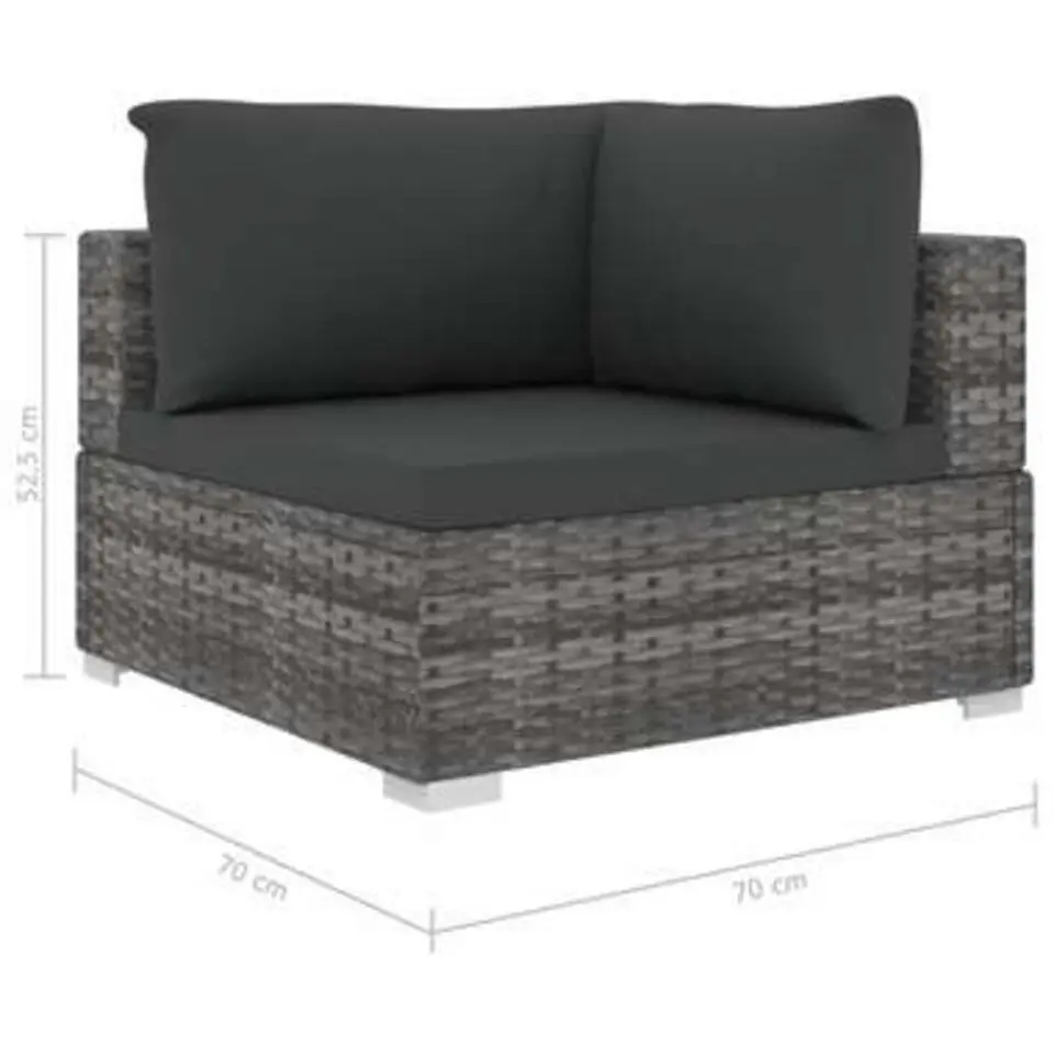 vidaXL - Tuin Loungeset - Grijs - Poly rattan