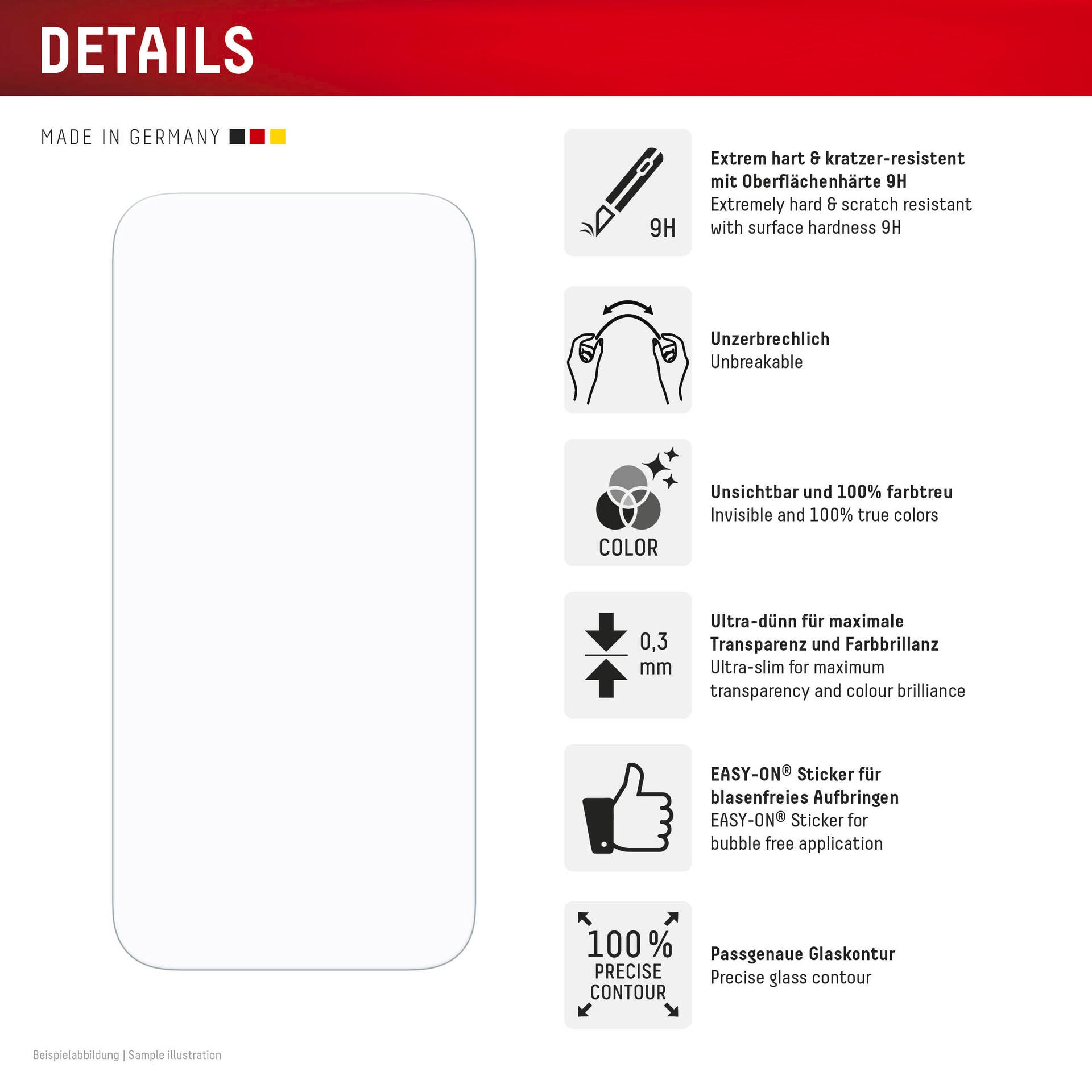 Displex Displayschutzglas »Smart Glass Screen Protector« für Apple iPhone Air Displayschutzfolie, Schutzfolie, Bildschirmschutz, kratz- & stossfest
