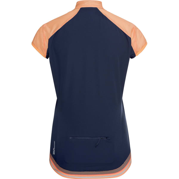 Maillot vélo ODLO VESTE SM ZEROWEIGHT DUAL DRY W PAPAYA-DIVING NAVY