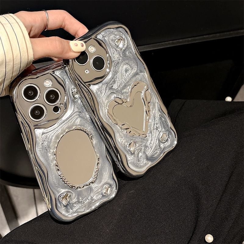 Mobby - Gespiegelde telefoonhoes - iPhone 16 Pro Max / 16 Pro / 16 Plus / 16 / 15 Pro Max / 15 Pro / 15 Plus / 15 / 14 Pro Max / 14 Pro / 14 Plus / 14 / 13 Pro Max / 13 Pro / 13 / 13 Mini