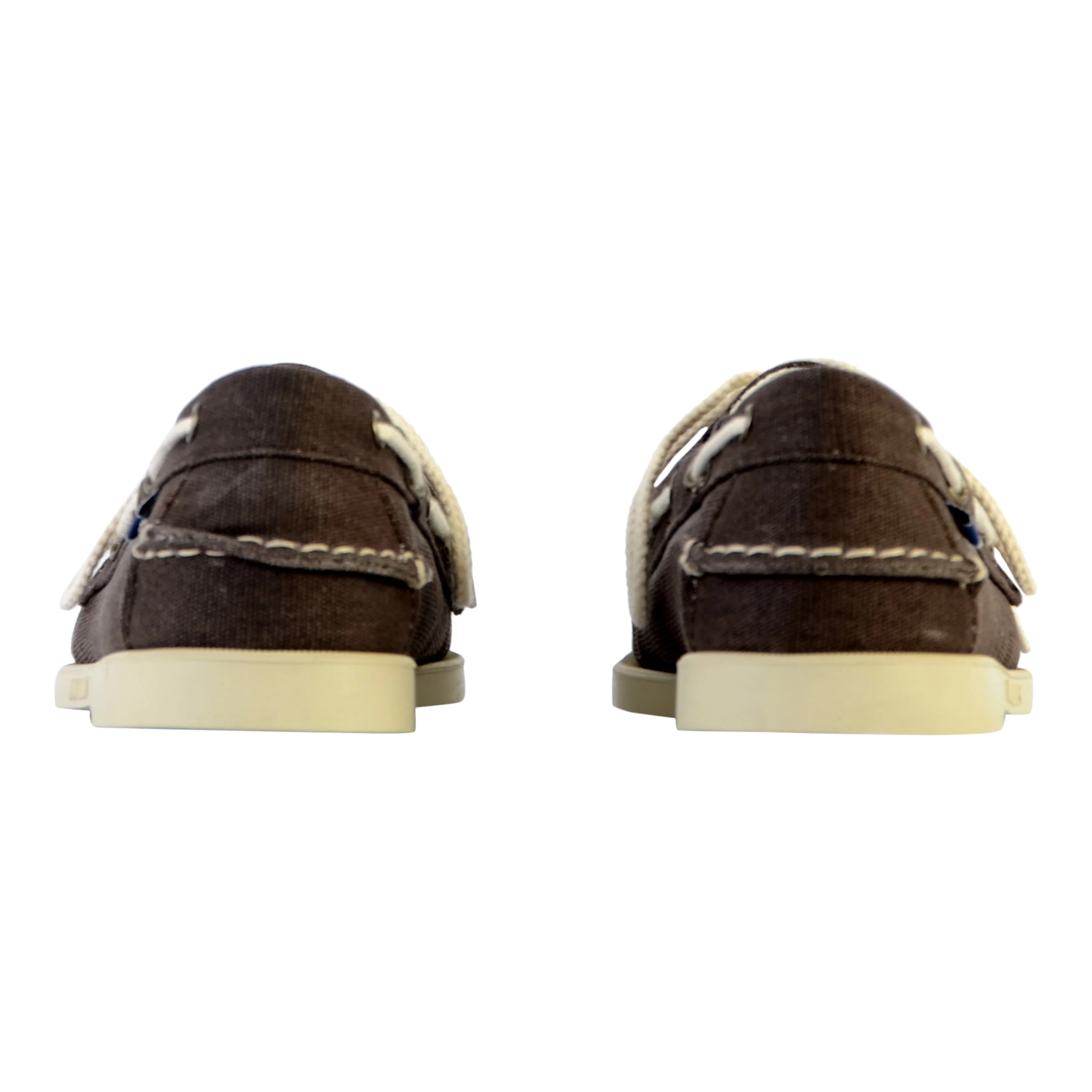Mocassin basse cuir sebago portland 10oz washed canvas | Marron