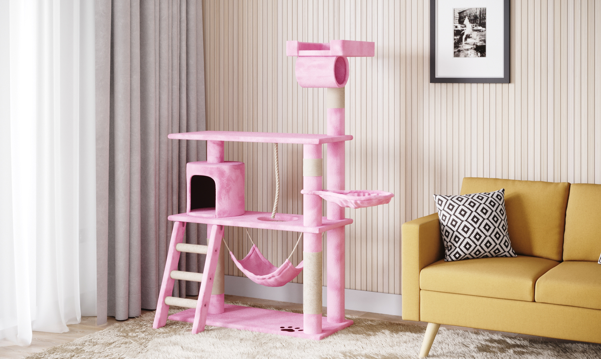 Katzenbaum SIMBA 141 cm pink