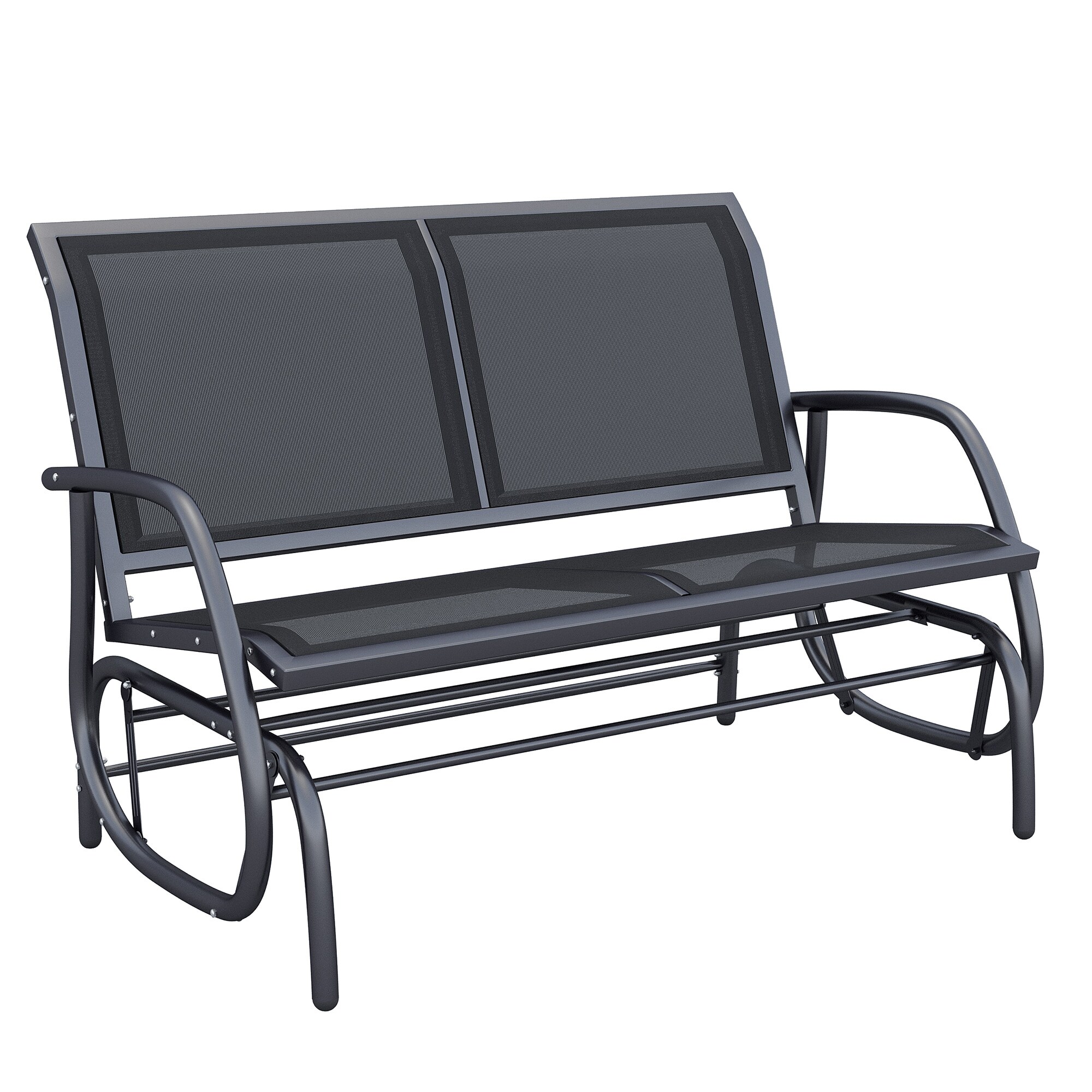 Outsunny Schaukelbank für 2 Personen schwarz 80 x 123 x 88 cm (LxBxH)