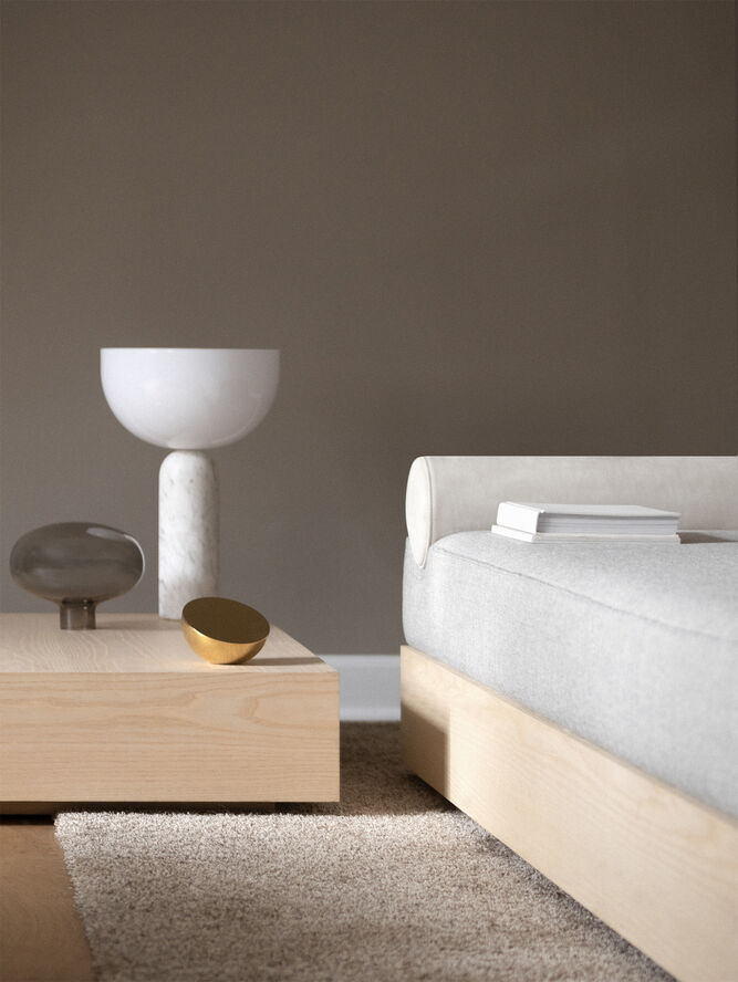 New Works Kizu Table Lamp Large White marble