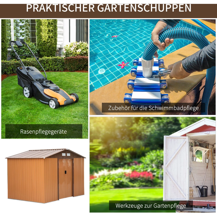 Outsunny Gartenschuppen gelb