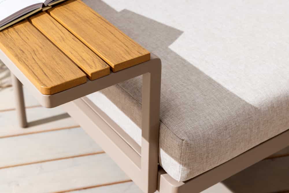 Outdoor Lounge Sitzgruppe MOBILE MODULAR 240cm champagner greige inkl. Kissen