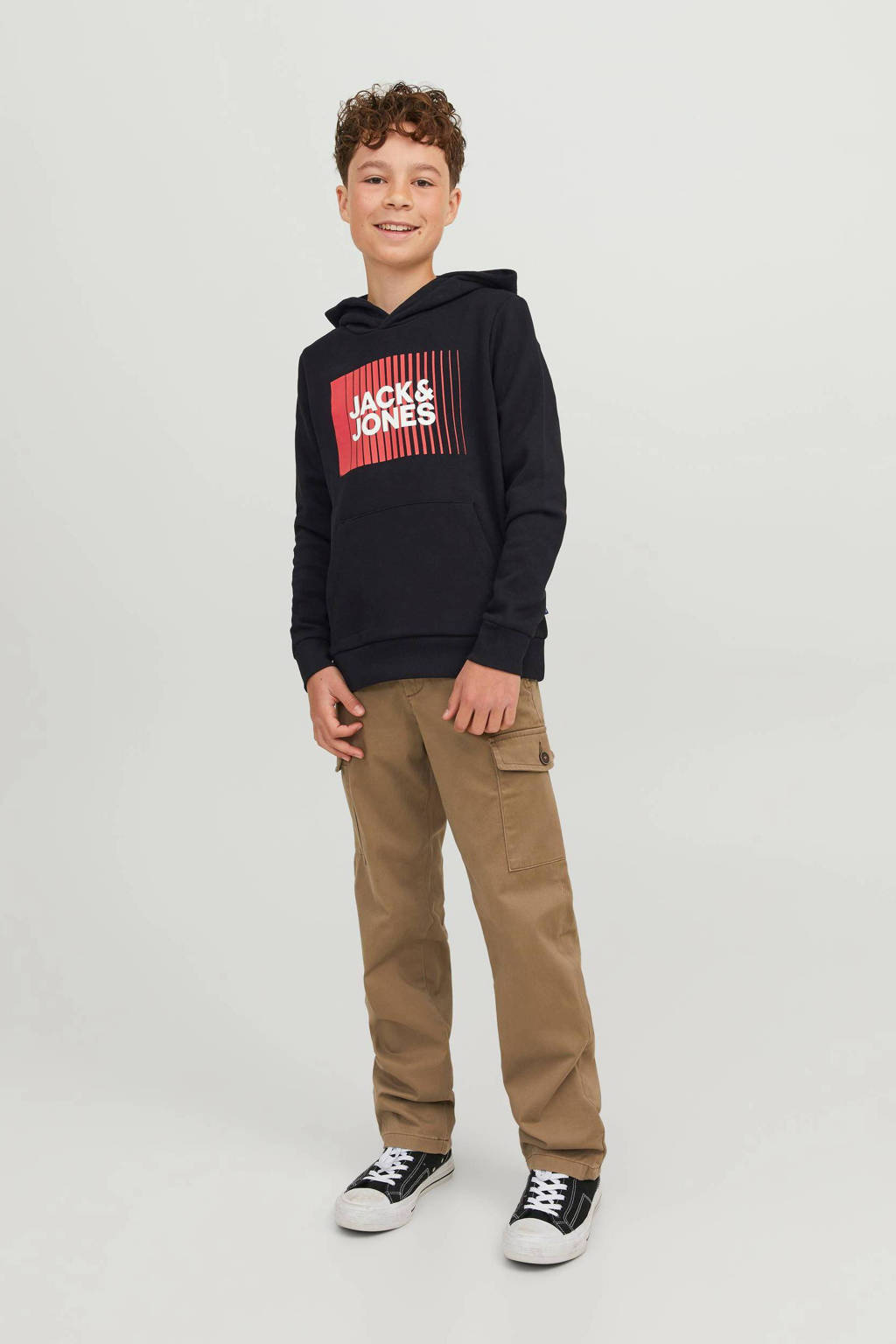 JACK & JONES hoodie JJECORP met logo zwart