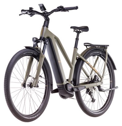 VTC Électrique Cube Kathmandu Hybrid Pro 800 Trapeze Shimano Cues 11V 800 Wh 700 mm Vert Dusty Olive 2025