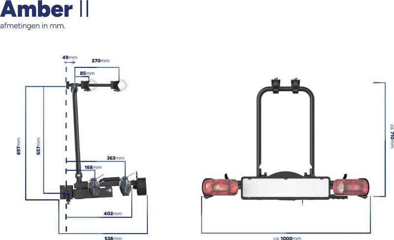Pro-user - Amber II - Fietsendrager - Zwart - Kunststof - Max. 50 kg
