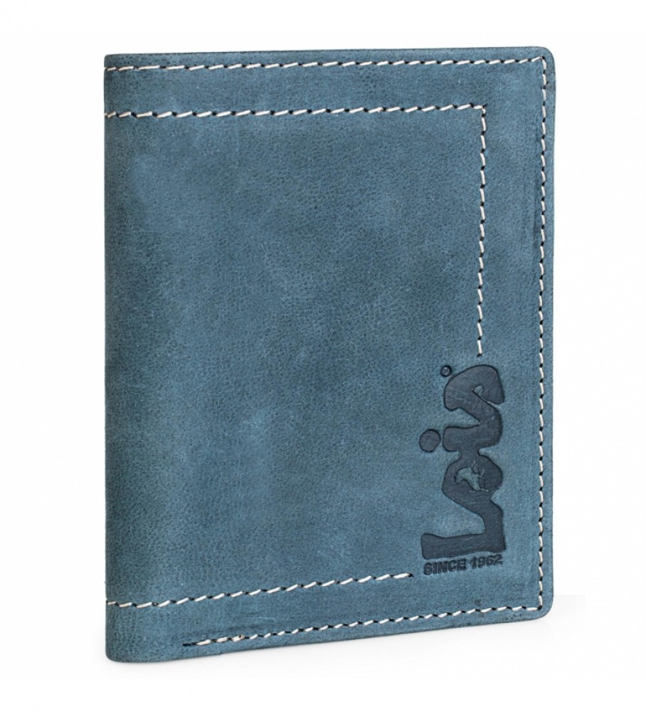 Carteira de couro Lois 201518 Azul - 8 x 11 cm -