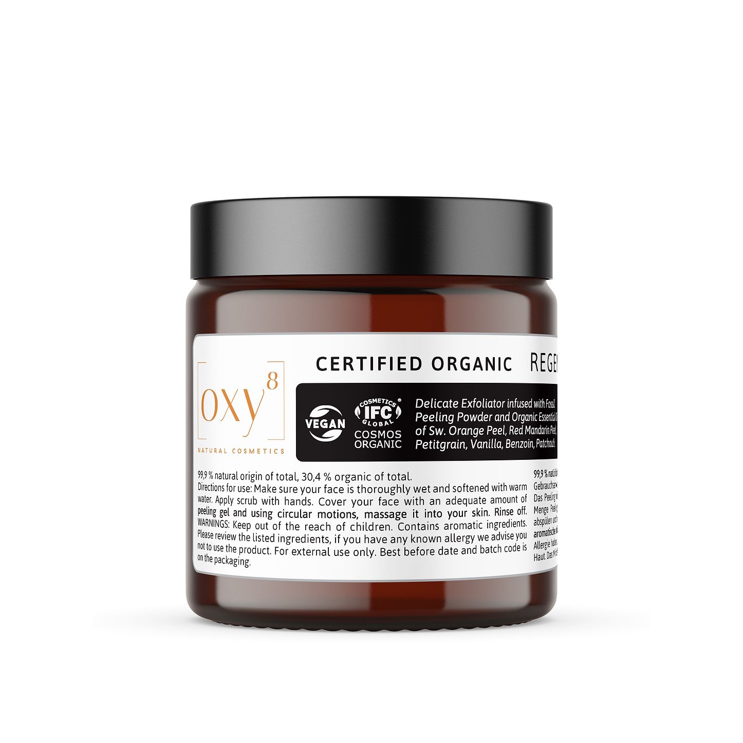oxy8 Naturkosmetik REGENERATING PEELING GEL - Anti Aging. Tiefenreinigung. Erneuert die Haut sofort