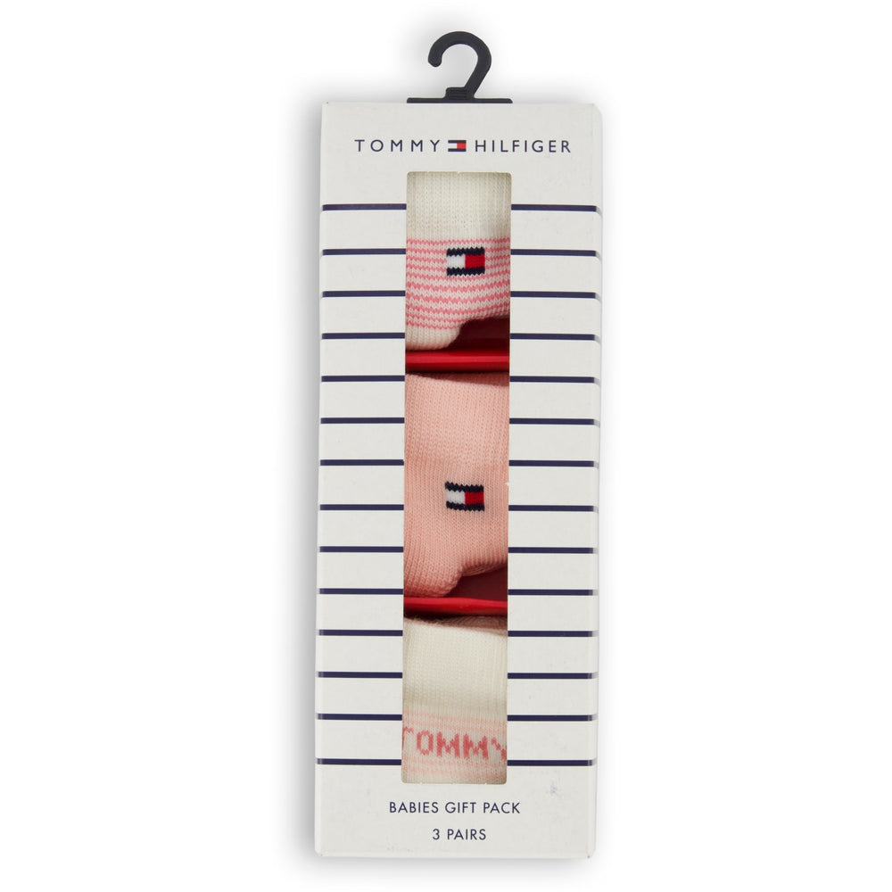 Køb Tommy Hilfiger Pink Baby Strømper 3-pak Gaveæske Stripe