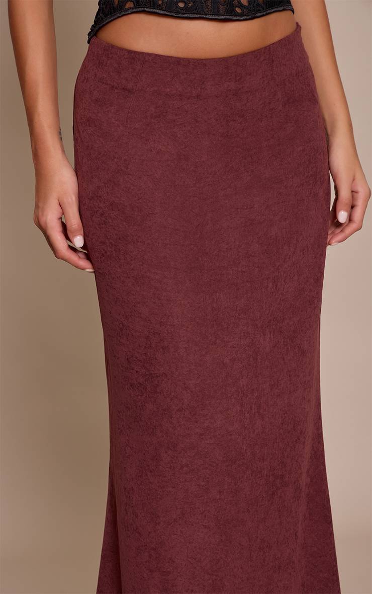 Deep Burgundy Jupe Longue Sirène En Peau De Pêche