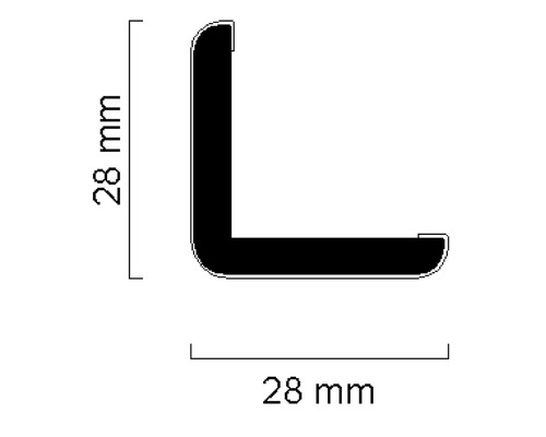 Witte hoekstrip 28x28x2400 mm