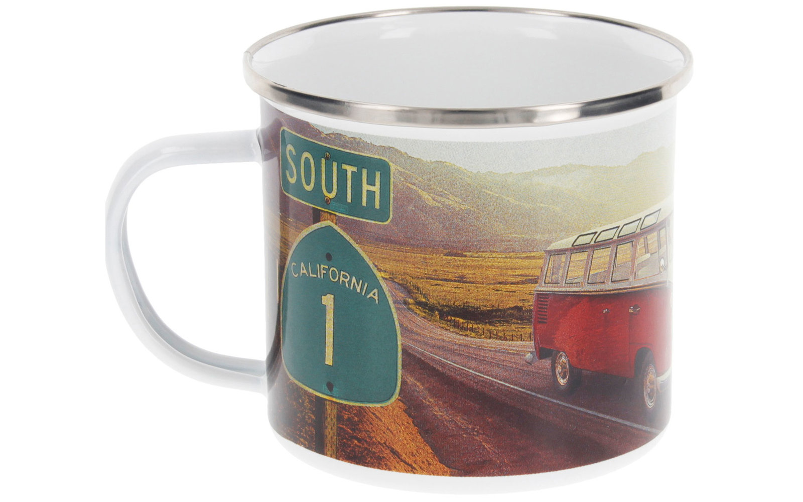 VW Collection T1 Bulli Emaille Tasse 500 ml Beachlife
