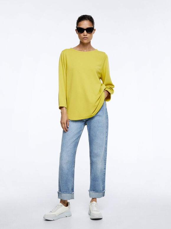 Camiseta de gola redonda - Amarela