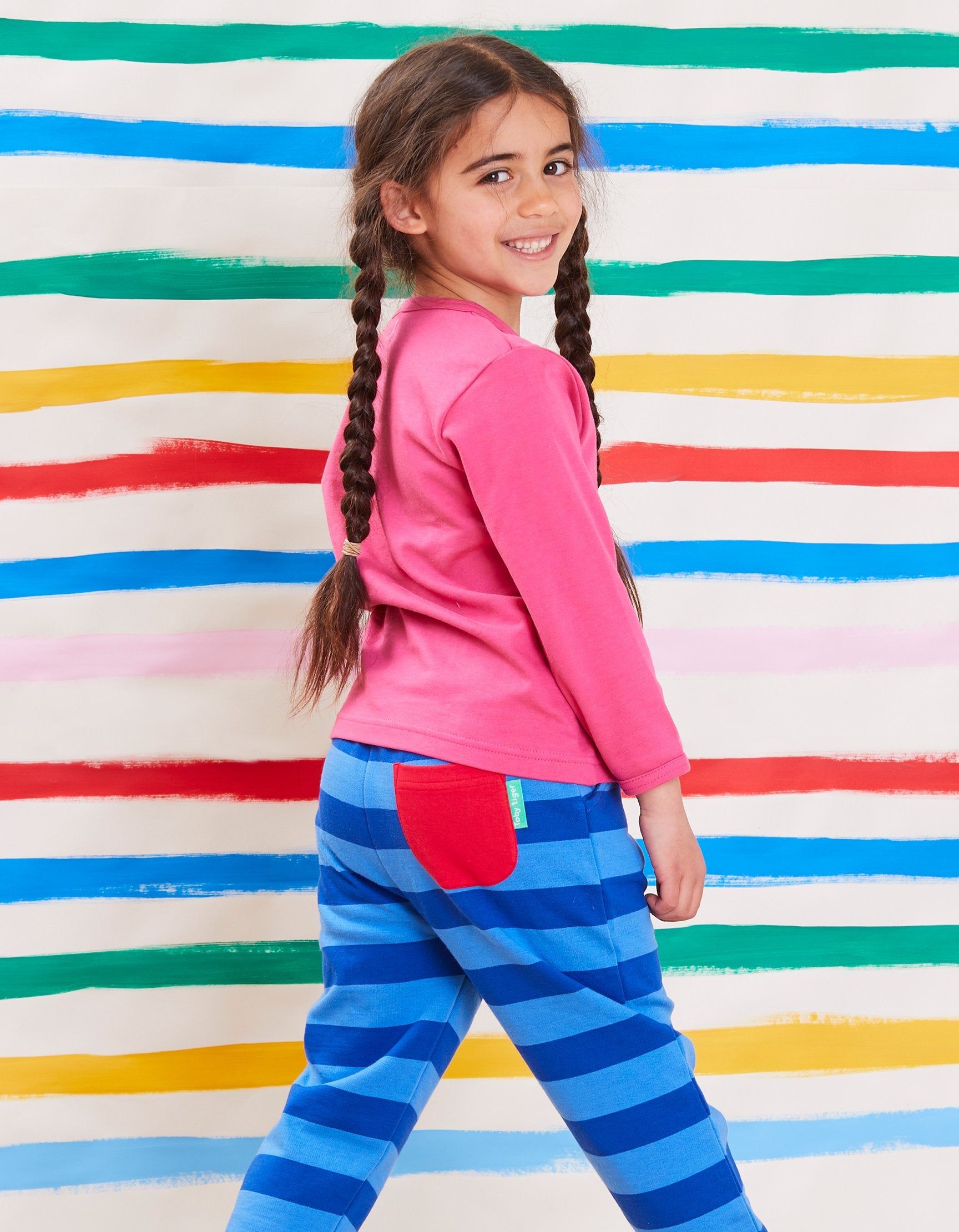 Toby Tiger Gestreifte Babyhose , blau gestreift