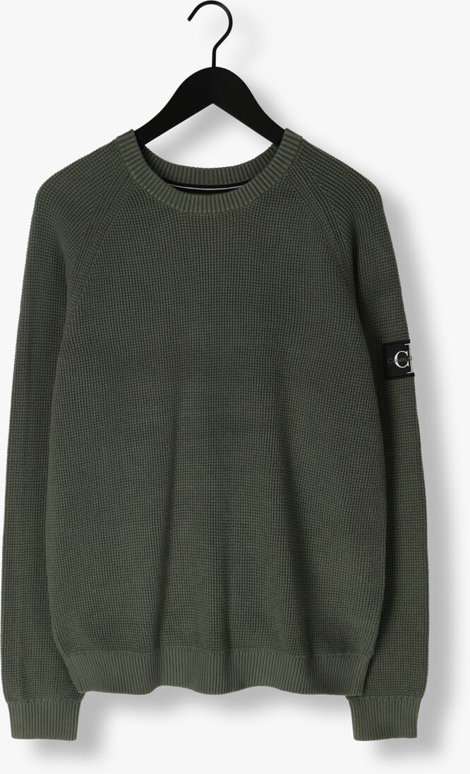 CALVIN KLEIN donkergroene calvin klein sweater badge easy sweater