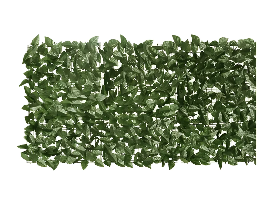 Brise-vue de balcon avec feuilles vert foncé 600x75 cm