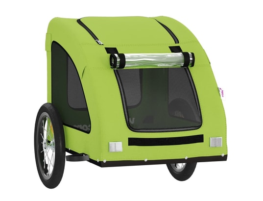 VIDAXL - Remorque de vélo pour chien vert tissu oxford et fer