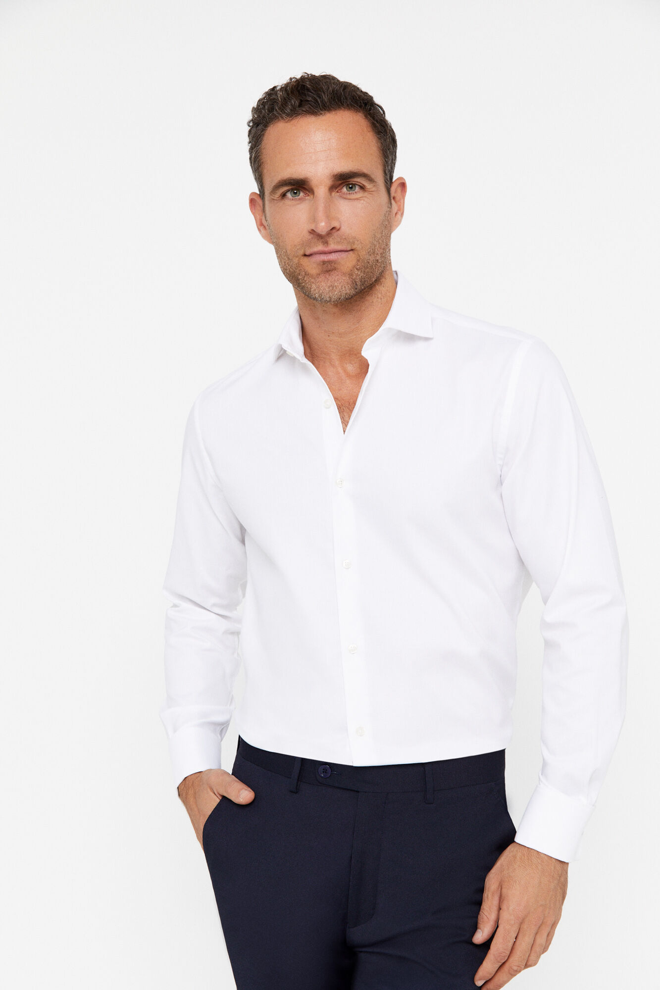 Camisa clássica com abotoaduras - Branca